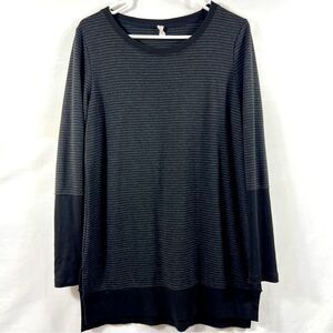 Ideology Womens Tonal-Stripe Tunic Top 0494